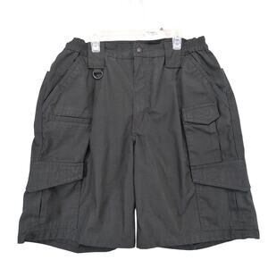 Propper Men's 36x9 Tactical Cargo Shorts Elastic Waist F5253 Black Ripstop Relax